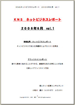 ＫＮＳ　ネットビジネスレポート２００６年６月vol.1