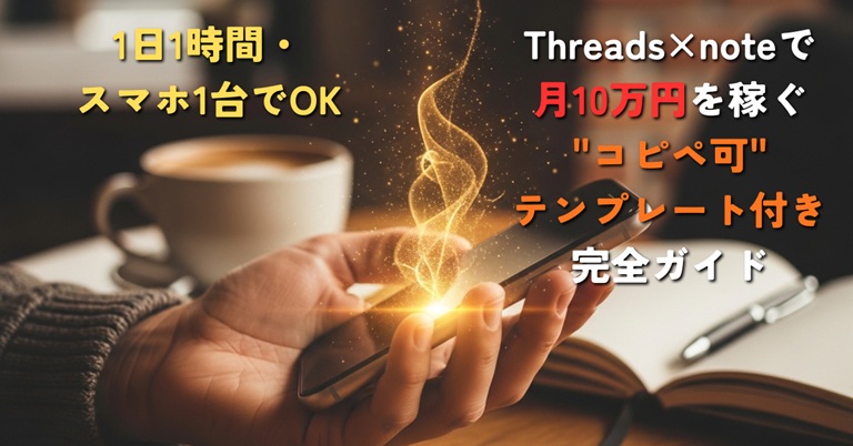 1日1時間・スマホ1台でOK|Threads×noteで収益を目指す"コピペ可"テンプレート付き完全ガイド